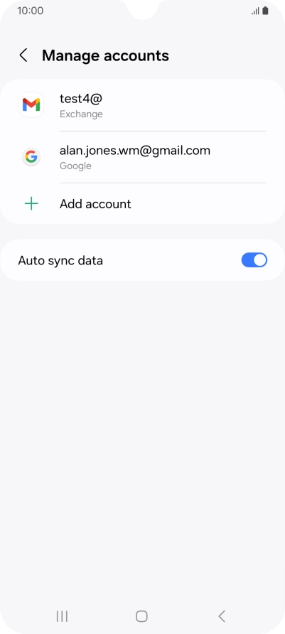 Press the required email account.