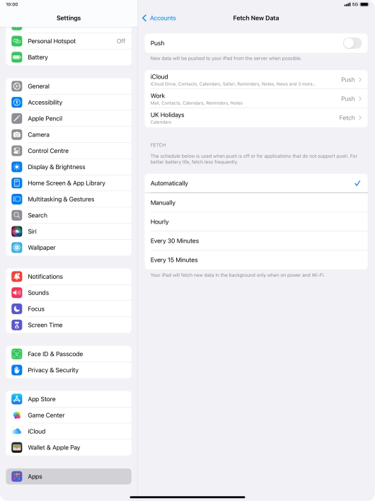 If you turn off the function, press the required setting.