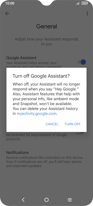If you turn off the function, press TURN OFF.