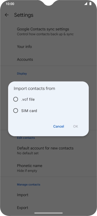 Press the name of the SIM.