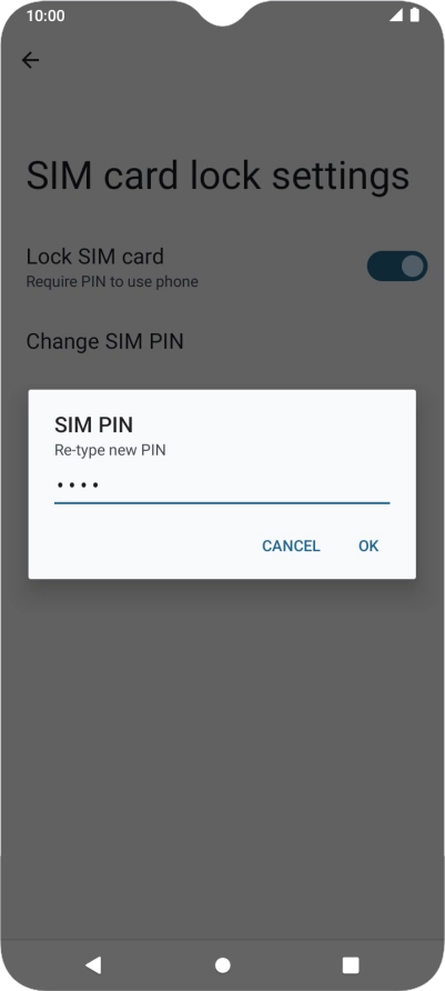 Key in the new PIN again and press OK. Key in the new PIN again and press OK.