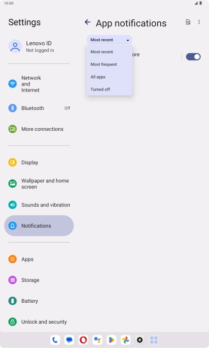 Press the required setting.