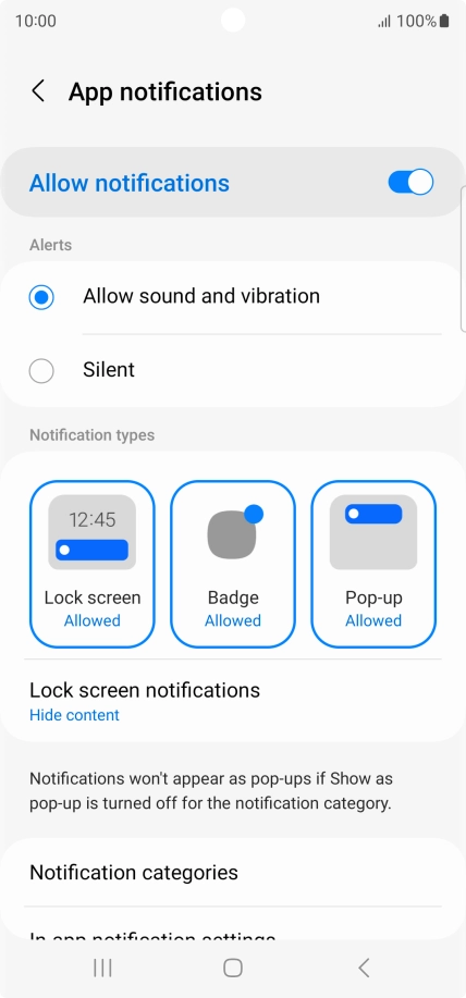 Press the indicator next to 