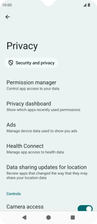 Press Permission manager.