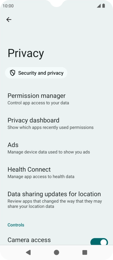 Press Permission manager.