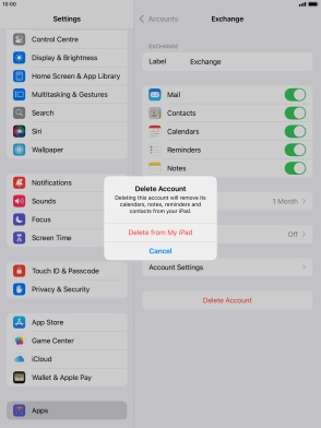 Press Delete from My iPad.