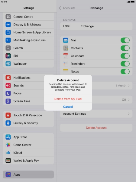 Press Delete from My iPad.