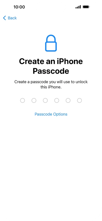 Press Passcode Options.