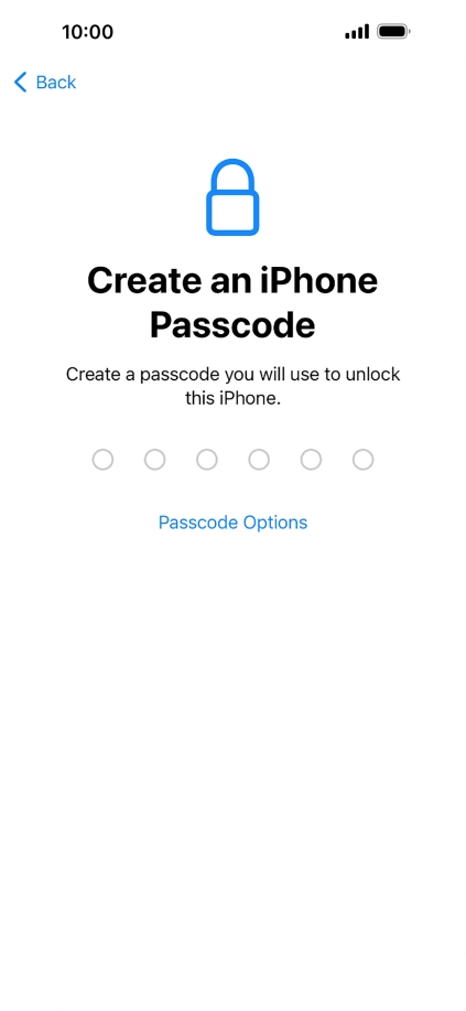 Press Passcode Options.
