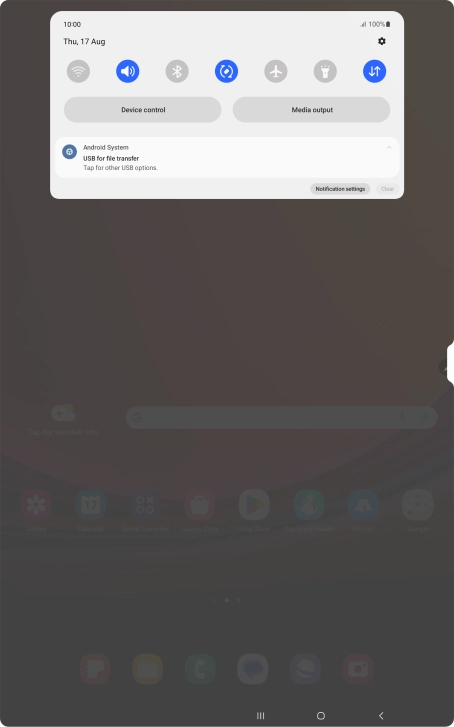 Press Tap for other USB options..