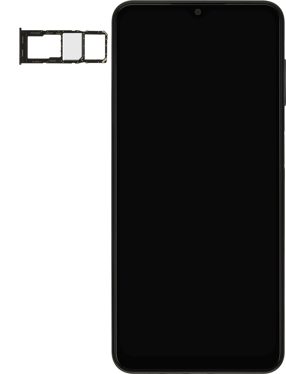 Turn your SIM so the angled corner of the SIM matches the angled corner of the second SIM holder and place your SIM in the SIM holder.