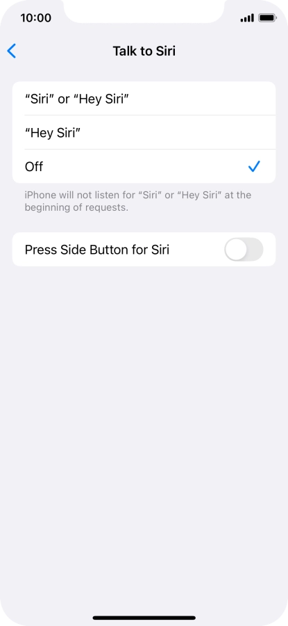 Press the indicator next to 
