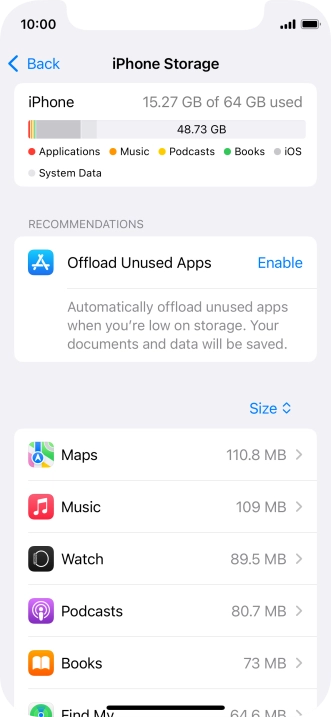 Press the required app.
