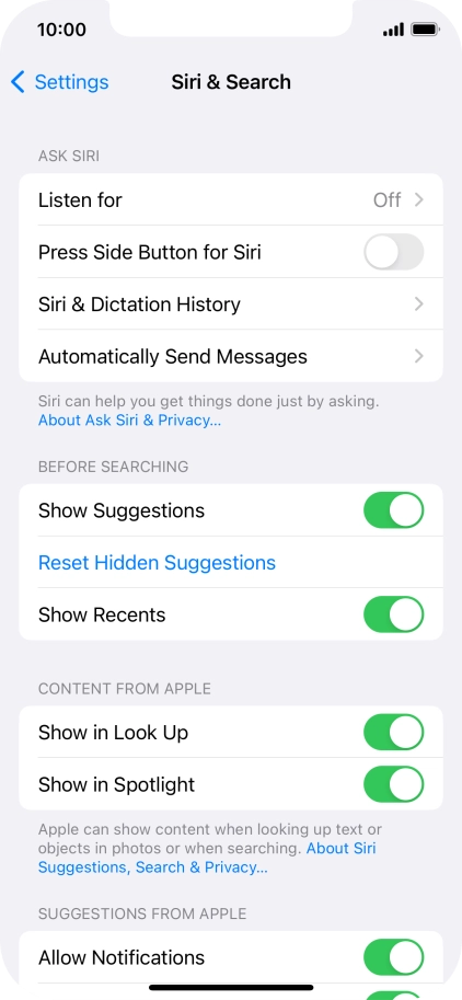 Press the indicator next to Press the indicator next to