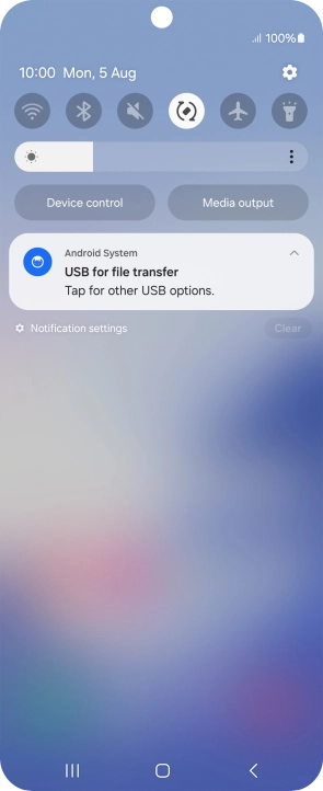 Press Tap for other USB options..