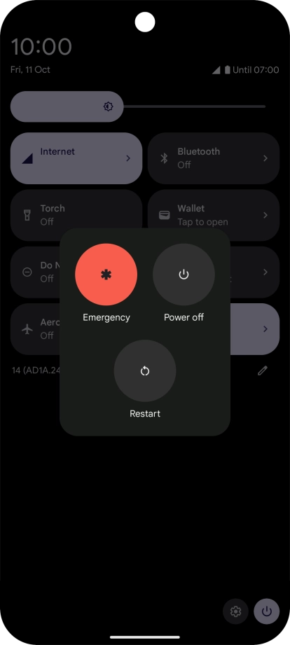 Press Power off. Press Power off.
