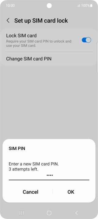 Key in a new four-digit PIN and press OK.