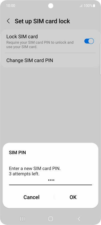 Key in a new four-digit PIN and press OK.