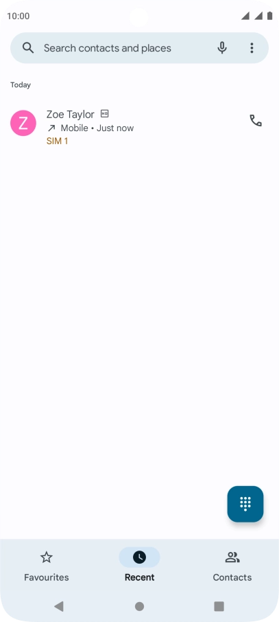 Press and hold the required contact.