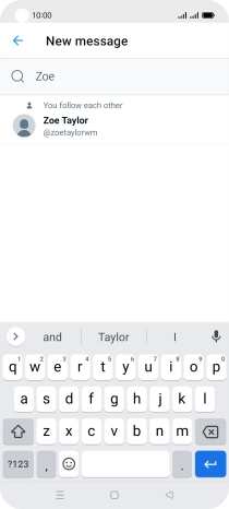 Key in the first letters of the recipient's name and press the required contact.