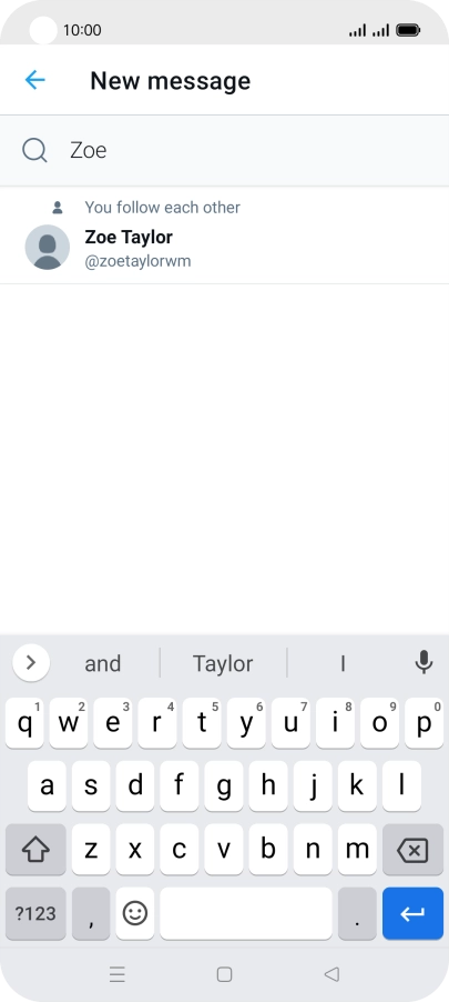 Key in the first letters of the recipient's name and press the required contact.