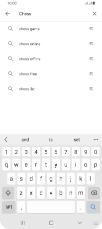 Key in the name or subject of the required app and press the search icon.