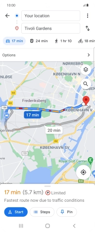 Press the required mode of transportation.