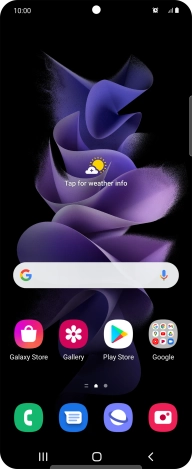 The alarm icon shows that the alarm is set.