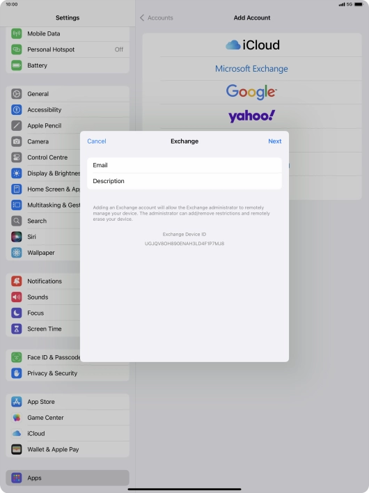 Press Description and key in the required name.