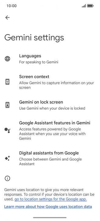 Press Digital assistants from Google.