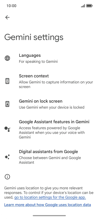 Press Digital assistants from Google.