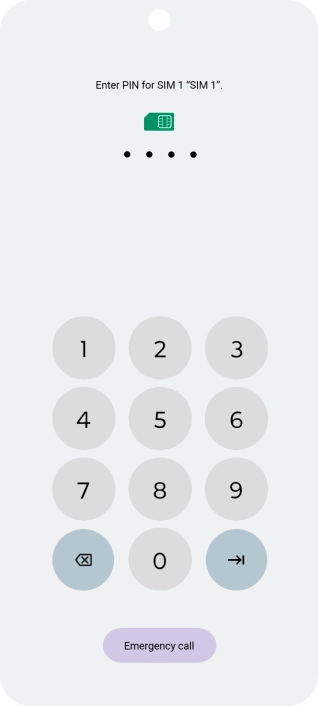If your SIM is locked, key in your PIN and press arrow right.