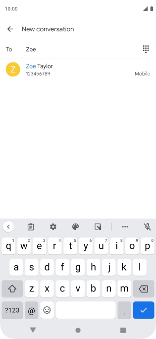 Key in the first letters of the recipient's name and press the required contact.