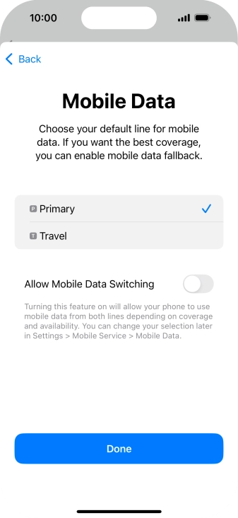 Press the indicator next to 
