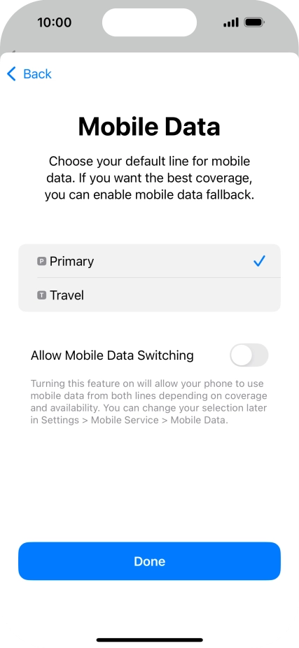 Press the indicator next to 