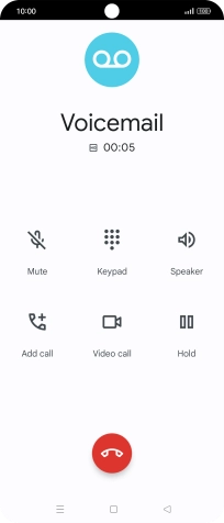 Press the end call icon.