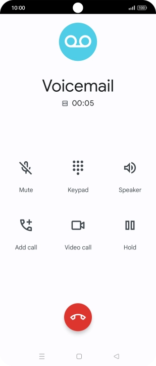 Press the end call icon.