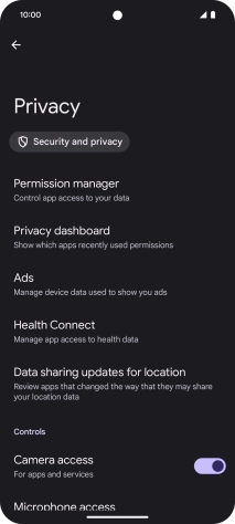 Press Permission manager.
