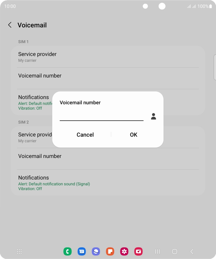 Key in +447836121121 and press OK.