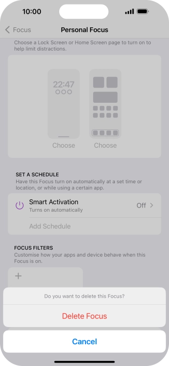Press Delete Focus. Press Delete Focus.