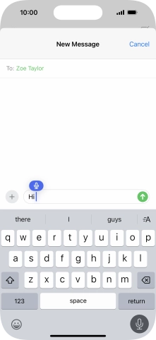 Press the microphone icon to end dictation.
