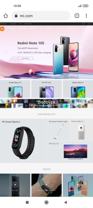 Press the menu icon.