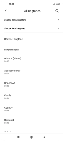 Press Choose local ringtone and go to the required folder.