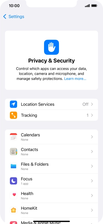 Press Location Services.