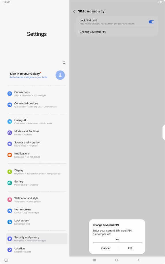 Key in your current PIN and press OK.