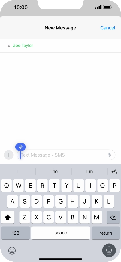 Press the microphone icon to end dictation.