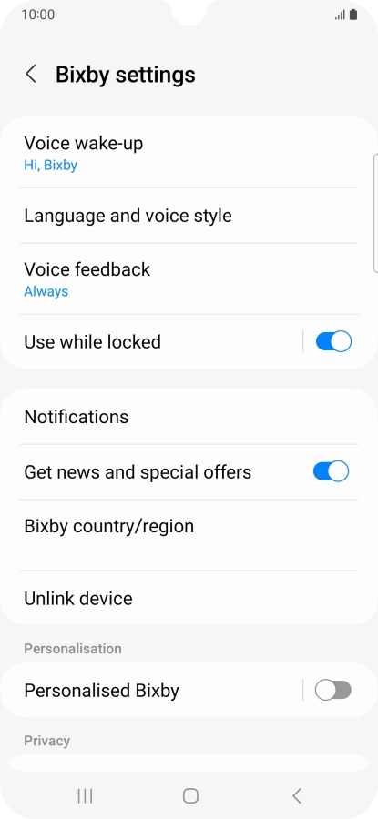 Follow the instructions on the screen to select the required settings.