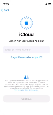 Press Email or Phone Number and key in the username for your Apple ID.