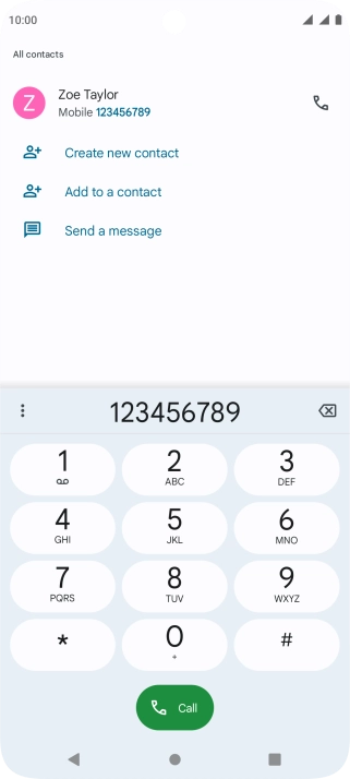 Key in the required number and press Call.