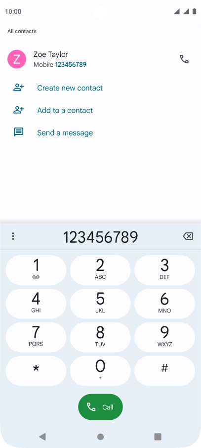 Key in the required number and press Call.